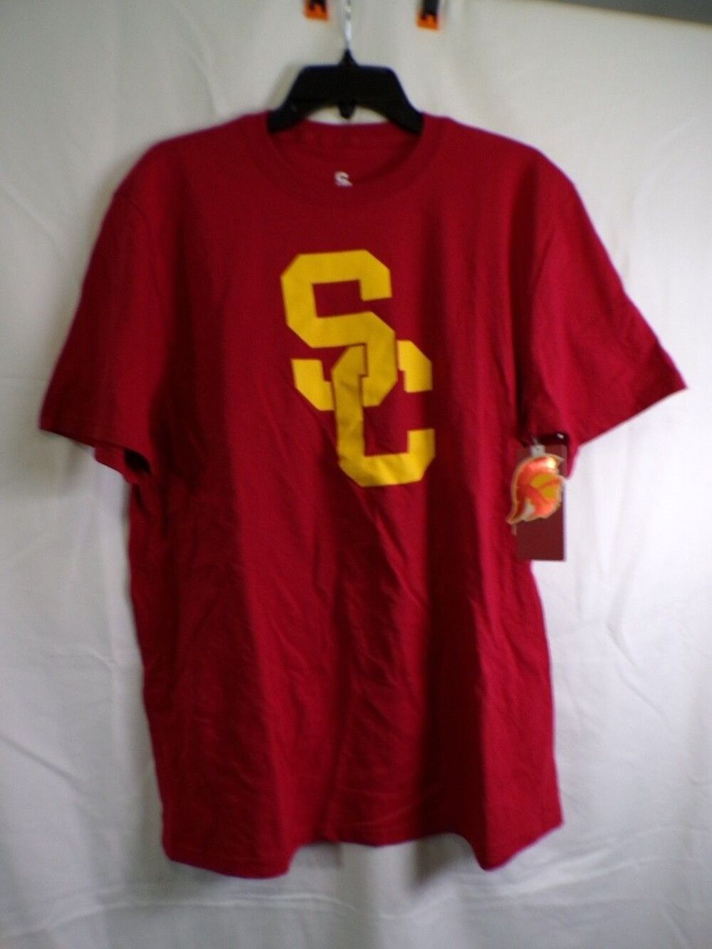 USC SC Trojans Interlock Tee SC400M Men's Large Red 100% Cotton T-Shirt